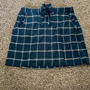 Draper James Blue Tie Front Mini Skirt